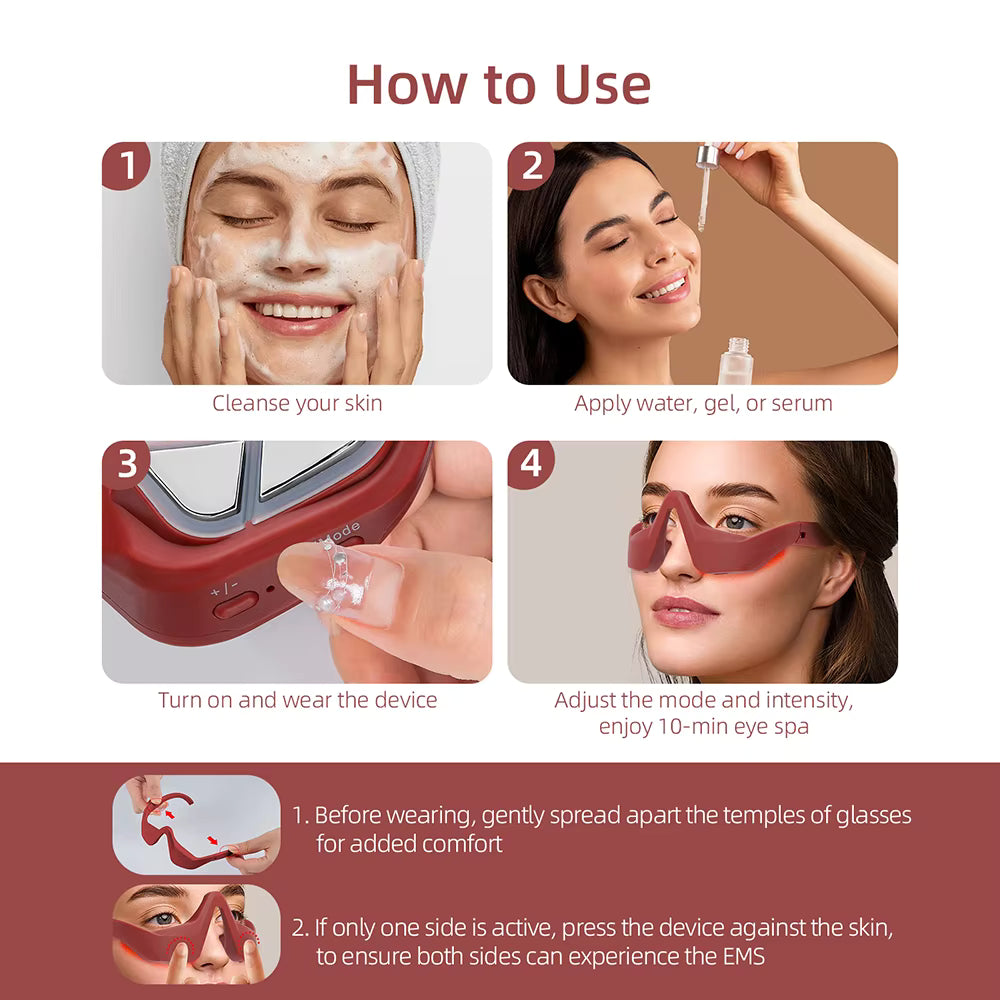 Smart Micro-Current Eye Rejuvenation Glasses – Anti-Dark Circle & Eye Bag Relief Device